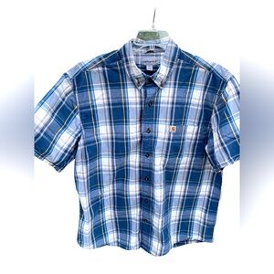 Carhartt Men’s size XL plaid SS button shirt/Logo/Pocket